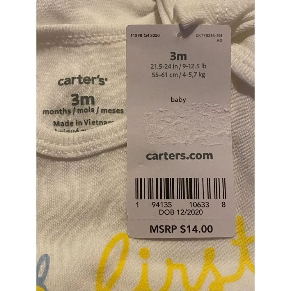 CARTER’S  3M BABY Chick “MY 1ST EASTER” Bodysuit